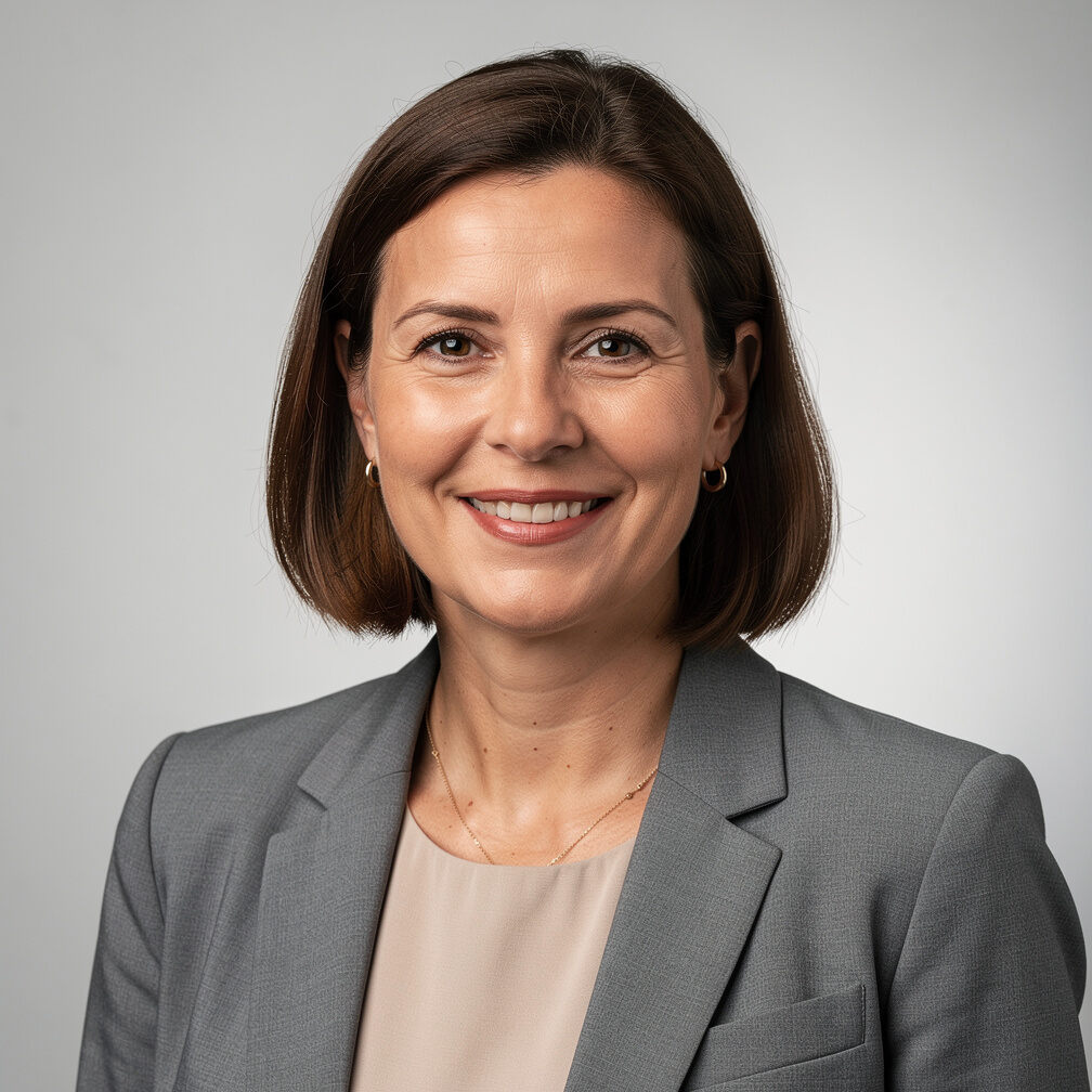 Studio portrait of a German female sociologist in her 40s