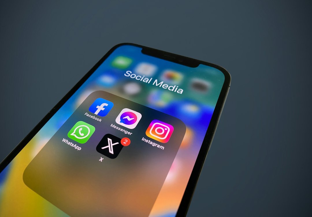 social media icons on phone